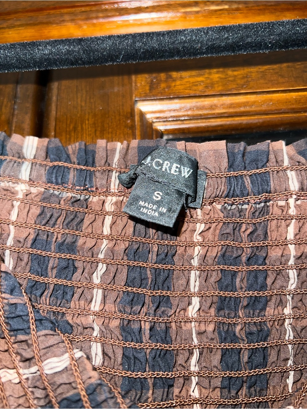 J.Crew Smocked Puff Sleeve midi dress in Friday plaid - Picture 2 of 5